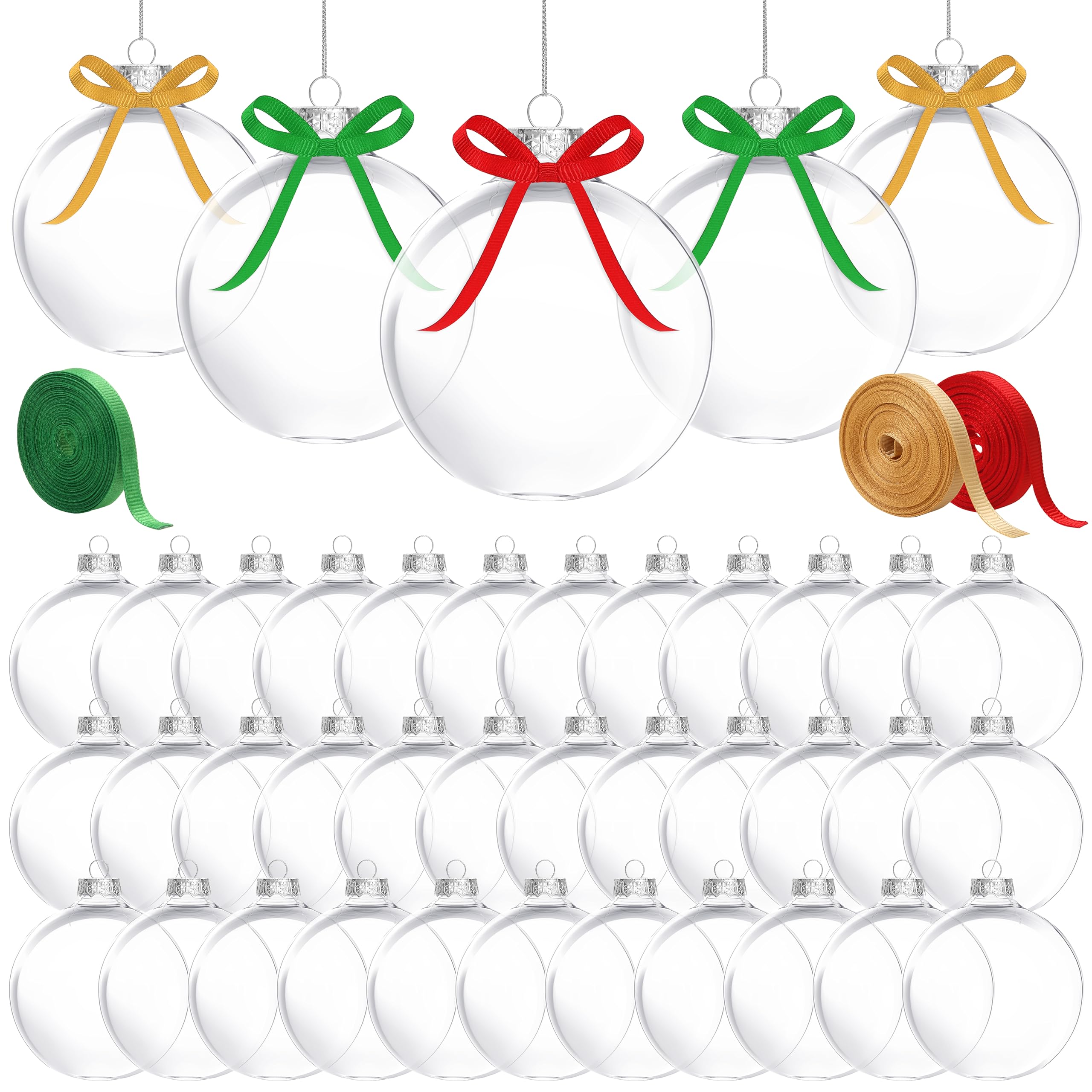 10 Pack 3.94'' Clear Plastic Ornaments for Crafts Fillable, Clear
